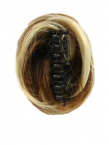 Synthetic Hair Bun For Women, Claw Clip Hairpiece With High-Temperature Fiber, Fluffy & Natural Slouchy Bun Maker, Straight Hair Scrunchie Fall Fashion Women Hair Clip Autumn Hair Accessories Elegant Hair Claw Hair Clutch Clips For Hair Winter For Vacation Outfits Woman