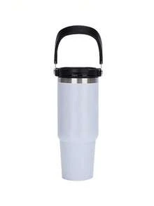 1pc 20/30oz Stainless Steel Glass Tumbler With Lid And Handle - Double Wall Insulated, Keeps Hot/Cold Coffee Cup, Leak-Proof, With Vacuum Insulation And Large Outdoor Capacity