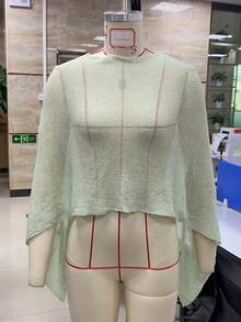 Womens Sheer Poncho Shrug Bolero, Lightweight Summer Shrug Pullover Sweater - 銀色 - 查看 7