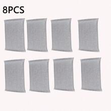 4 PIEZAS/8 PIEZAS/12 PIEZAS Esponja de limpieza de cocina de alta densidad de seda plateada, esponja mágica de fregado, cepillo de fregado de doble cara, esponja universal abrasiva para lavar platos