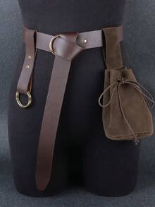 Túi đeo hông kiểu Viking thời Trung cổ, kẹp váy, bộ thắt lưng và túi đeo hông bằng da PU cổ điển dùng cho trang phục LARP, cosplay, đạo cụ cho nam và nữ. - màu nâu - Xem 9