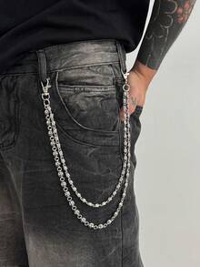 1pc Men's Gothic Punk Style Halloween Skeleton Ghost Chain Fashion Waist Chain, Simple Yet Sophisticated Daily Accessory, Biker Punk Rock Vibe - Multicolor - View 15
