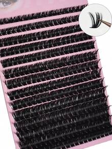 280Pcs 80D Fake Eyelashes D Curling Lashes Cluster DIY Thick Individual Eyelash Extensions 8-16mm Dense Volume Cluster Lashes Makeup Tools