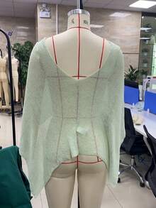 Womens Sheer Poncho Shrug Bolero, Lightweight Summer Shrug Pullover Sweater - 銀色 - 查看 8