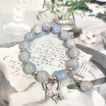 Forest-Style Fresh Butterfly Beaded Bracelet - Christmas Gifts , The 3D Butterfly Design Symbolizes Companionship And Is Universally Compatible With All Skin Tones And Decorations. - 粉色 - 查看 5