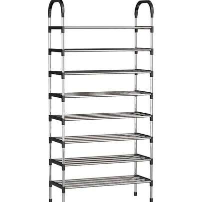 Organizador de zapateros de 4/5/7/8 Niveles , Rack de Acero Inoxidable - Organizador de Zapatos Simple y Fácil de Montar - Mueble Organizador de Ropa con Correas - Estante para Zapatos con Racks para Ropa y Sombreros - El Solución Definitiva para la Organización de Ropa y Zapatos