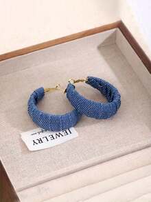 [Luxurious Earrings] Luxurious Anti Allergic Large Circle Earrings | Fashionable And Classic Denim Circle Earrings, Birthday Gifts, Valentine's Day Gifts, Suitable For Daily Wear And Parties, Exquisite Gifts - 彩色 - 查看 3