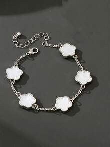 1 件/2 件简约时尚经典黑白四叶草链条手链套装，生日礼物