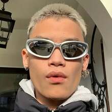 European And American Y2K Millennium Style Future High-End Fashion Glasses INS New  Glasses - Khung bạc trắng - Xem 1