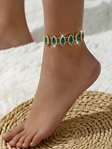 1pc Fashionable Versatile Tassel Rhinestone Anklet Suitable For Women's Daily, Beach, Wedding, Party Wear - 806002 - View 13
