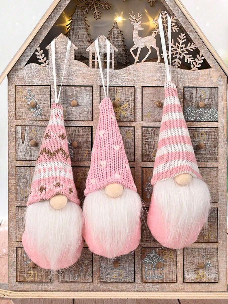 3件森林侏儒圣诞老人迷你娃娃圣诞树挂饰 - 掛件 - 查看 1