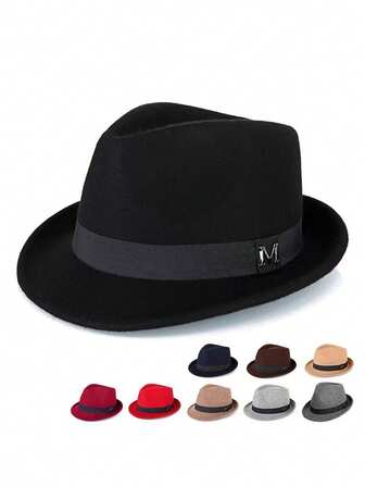 1pc Unisex New Letter Decor High Quality Faux Suede Wide Brim Hat, Fashion Minimalist European & American Western Cowboy Style, Suitable For Daily Wear, Western Themed Events, Birthday Parties, Music Festivals