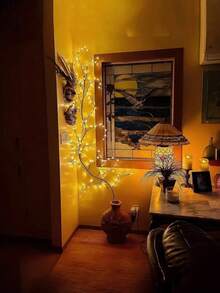 1pc 5.9ft/1.8m Artificial Tree Branch Lamp, Soft & Flexible Willow Branch Design, USB Powered, 8 Lighting Modes, Suitable For Indoor Living Room & Bedroom Decor, Atmosphere Lighting, Party, Birthday, Christmas Decoration