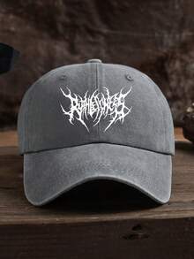 1 pieza Gorra de béisbol gris lavada para hombre - Gris - Ver 2