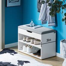 SoBuy 2 Tiers Shoe Rack Shoe Cabinet Shoe Storage Bench With Folding Padded Seat White W60 X D30 X H44cm FSR25-W - Grey - View 10