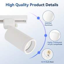 3pcs/4pcs/6pcs GU10 Recessed Ceiling Track Lights, Replaceable Bulb, Spotlight For Room, Living Room, Bedroom, Corridor, Kitchen, Closet, House, Store, Supermarket, Clothing Store, Mall, Studio, Restaurant, Bar, Gym, Dance Studio. Voltage: 85-265V, Black/White Available - GU10 Track Light - View 9