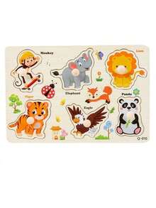 1Pc Wooden Shape Puzzle Toy, Fine Motor Color Matching Sorting Board, Early Learning Educational Activity Toy Gift For Preschool Toddler Baby 3 4 5 Year Old - Multicolor - View 15