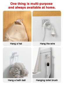 4 件/套 PC 材质透明窗帘杆挂钩，无需钻孔粘贴支架夹，可扩展窗帘杆挂钩 - 無色 - 查看 5