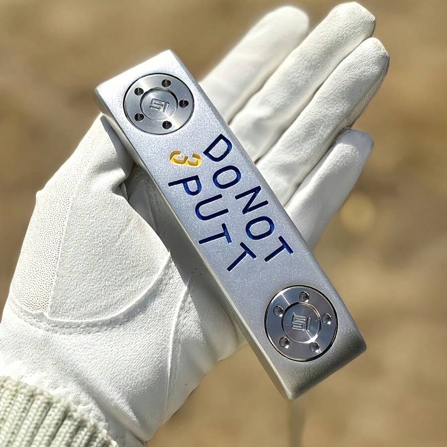 1pc PUTT DON'T Golf Putter Golf Club 32-36 Inches, With Head Cover, Golf Club - Improves Ball Speed And Accuracy Detachable Weight With Aiming Lin - Silver - View 1