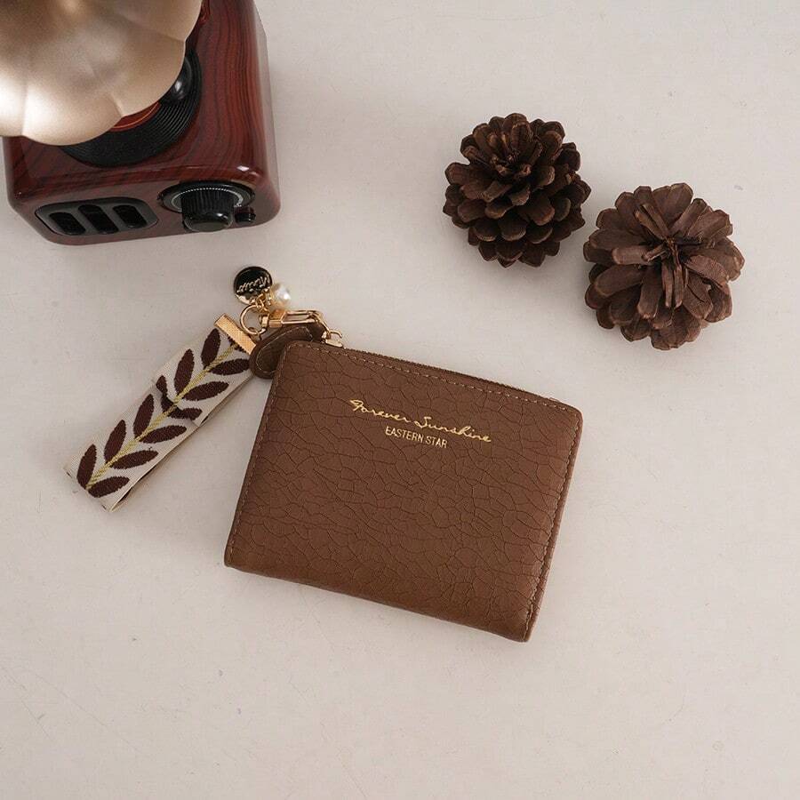 1pc Chocolate Color Vintage Folding Wallet Korean Style Student Coin Purse Retro Snap Closure Pouch For Women Wallet Mini Wallet Purse Wallet Fall Autumn Cute Wallet Small Wallet Wristlet Wallet - Brown - View 1
