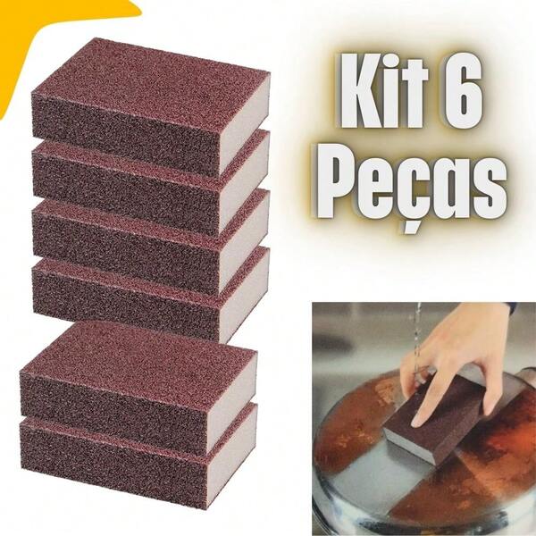 Kit Esponja Magica Limpeza Pesada Tira Manchas Riscos Ferrugem Sujeiras Multiuso