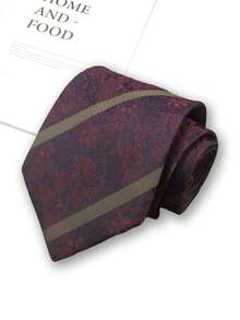 1条咖啡色和酒红色条纹领带，适合商务、休闲、婚礼、日常聚会、礼品等场合。 - 彩色 - 查看 13