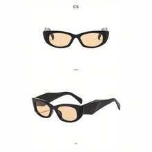 1 Pcs/Set, New Irregular Sun Protection Outdoor Sunglasses, European And American Style Personalized Sunglasses, High-End Sunglasses - Black frame light tea leaves - View 2