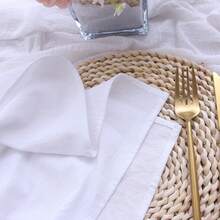 Cloth Napkins Set Of 6, 17x17 Inches Home Dinner Napkins 100% Cotton Napkins Washable Fabric Napkins Ideal For Family Dinner Party Wedding - White - View 7