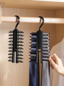 1pc Rotatable Tie Organizer Rack, Multi-Function Wardrobe Hanger For Belts, Scarves, Neckties - Multicolor - View 4