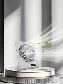 GICOOK 1800mAh Portable USB Desktop Fan, 3 Speed Settings With Timer Display, Brushless Motor, Foldable Mini USB Powered Cooling Fan, Quiet Rotating Desk Fan For Home, Office, Bedroom, Dorm, Indoor/Outdoor, Summer Gift - Pink - View 5