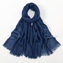 1 chiếc khăn quàng cổ/khăn trùm đầu/khăn choàng hình chữ nhật bằng vải polyester tre mềm mại, đa năng, phong cách cổ điển, thân thiện với làn da, đa chức năng, thích hợp để mặc hàng ngày, khăn trùm đầu - Màu xanh hải quân - Xem 24