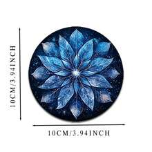 6 piezas/set o 420 piezas/70 sets Posavasos con estampado de mandala de hojas azules, de 10 cm/2 mm de grosor, de goma suave y absorbente, con respaldo de goma, posavasos decorativos para tazas, decoración del hogar, cocina y mesa de comedor