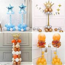 1/2/4 Set Balloon Column Stand Kit For Floor Set Balloon Arch Stands, Height Adjustable Balloon Tower Pillar With Bases Reusable Metal Telescopic Design For Graduation, Wedding, BabyShower, Birthday Party Decoration