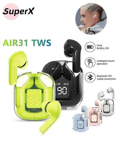 Fone De Ouvido Ruído Cancelando Earbuds Bluetooth Sem Fio HiFi Stereo Com Carregamento Digital
