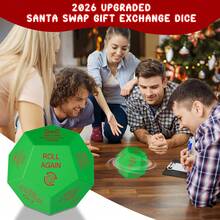 1/2/3 Stücke Weihnachtsmann Geschenk Austausch Würfel - 12-seitiges Weihnachtsparty Spiel, mit Feiertags Designs, 3x3x3 Zoll Plastikwürfel, geeignet für Familienunterhaltung, Weihnachtsgeschenkideen, Weihnachtsparty Zubehör, Weihnachtsdekoration, Weihnachtsparty Deko, Weihnachtsparty Spiele