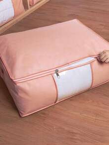 1/3pcs Plain Quilt Storage Bag,Comforter Storage Bag - Folding Organizer Bag For King/Queen Comforters, Pillows, Blankets, Bedding/Quilt, Blanket, Duvet, Mothproof Space Saver; Large Collapsible Organizers, Decorations Autumn Decor Festival Decor Room Decor Home Decor Bedroom Decor, Pink Closet Organization And Storage Clothes Organizer