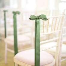 Baby Pink Satin Ribbons 40mm: Wide Fabric Ribbons For Gift Wrapping, Crafting, Party Decoration & 22m - Green - View 8