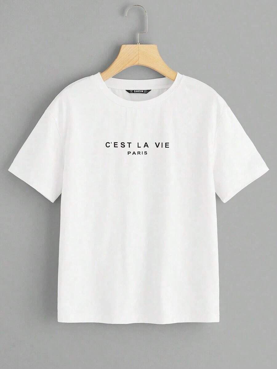 Minimalist Casual Shirt Paris Graphic Short Sleeve Tee-Unisex Loose - Fit Comfortable Vintage Street - Style Cotton T - Shirt Top - 白色 - 查看 1