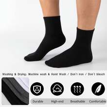 6 双/10 双男士休闲网球袜、迷你中筒袜、剪腿袜、白色网球袜、冬季网球袜、黑色网球袜、除臭、运动、透气（大码）、适合日常穿着、室内和室外。以及女士袜子 - 运动休闲袜