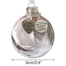 Clear Christmas Memorial Ornament Feather Ball, A Piece Of My Heart Is In Heaven, Christmas Tree Remembrance Hanging Pendant Memorial Gifts For Loss Of Mother 2.76'' Memory Mom Sympathy Gift-597965 - 丈夫 - 查看 3