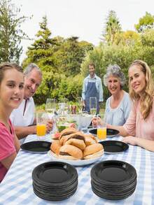 25/10pcs Disposable Paper Plates, 7/9 Inch Sturdy Paper Dessert Plates, Suitable For Party, Dinner, Holiday, Picnic Or Travel - Multicolor - View 3