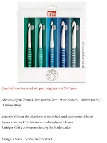 PRYM Crochet Hook For Wool Ergonomic Pink Handicrafts Tools Wholesale Crocheting Hook Yarn Wool Knit Tools Sweater Scarf DIY Crochet