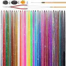 Laser Gold Thread 30 Colors Hair Extension Kit + Tools - Multicolor - View 1
