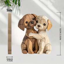 1件装木质情侣猫摆件，2D拥抱猫雕像，动物桌面家居装饰品，适用于：生日、圣诞节、教师节、返校季、办公室（2D平面雕塑，非3D）万圣节房间装饰、万圣节装饰、圣诞节装饰、家居圣诞礼物、圣诞装饰品 - 彩色 - 查看 8