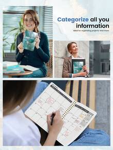 1本2026-2027学年月度计划本，5.6英寸 x 8.0英寸，24个月每日/每周/每月计划本，2026年1月至2027年12月，学校及办公用品，返校季，2026新年礼物