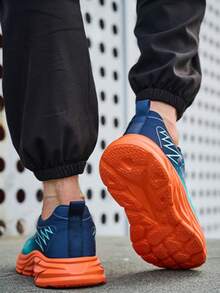 男女通用旋转扣鞋，新款舒适钢头鞋，男士防砸防刺穿气垫工作鞋，轻便透气工业建筑防护鞋，男女通用四季劳保鞋 - 藍橘色 - 查看 8