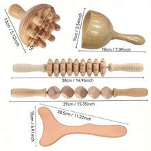 SilvaLex Wooden Massage Tool, Full Body Massager, Hand Massager, Leg Massager, Shoulder Massager, Neck Massager, Face Massager, Back Massager, Waist Massager, Full Body Muscle Massage, Multi-Functional Massage Tool For Different Body Parts, Body Relaxation Tool - Apricot - View 9