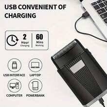 Black Cordless Electric Hair Clipper For Men, USB Rechargeable Grooming Kit With Hair Trimmer, Beard Trimmer And Edger - Perfect Gift For Father's Day