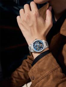 MEGIR MEGIR Luxury Sport Watches For Men Skeleton Dial Automatic Mechanical Movement Business Casual Wristwatch Waterproof Clock