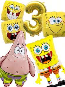 SPONGEBOB Spongebob SquarePants Themed Party! 0-9 Birthday Numbers, Customize Your Exclusive Birthday Or Anniversary, Decoration, Christmas, Valentine's Day, Carnival, Easter And Other Theme Festival On-Site Decoration Home Decor Christmas Decorations Room Decor
